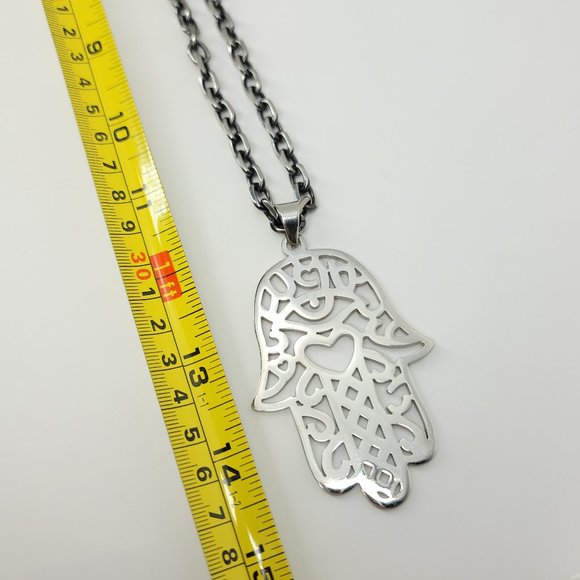 NWT Statement Hamsa Stainless Steel Necklace NEW - Picture 14 of 14